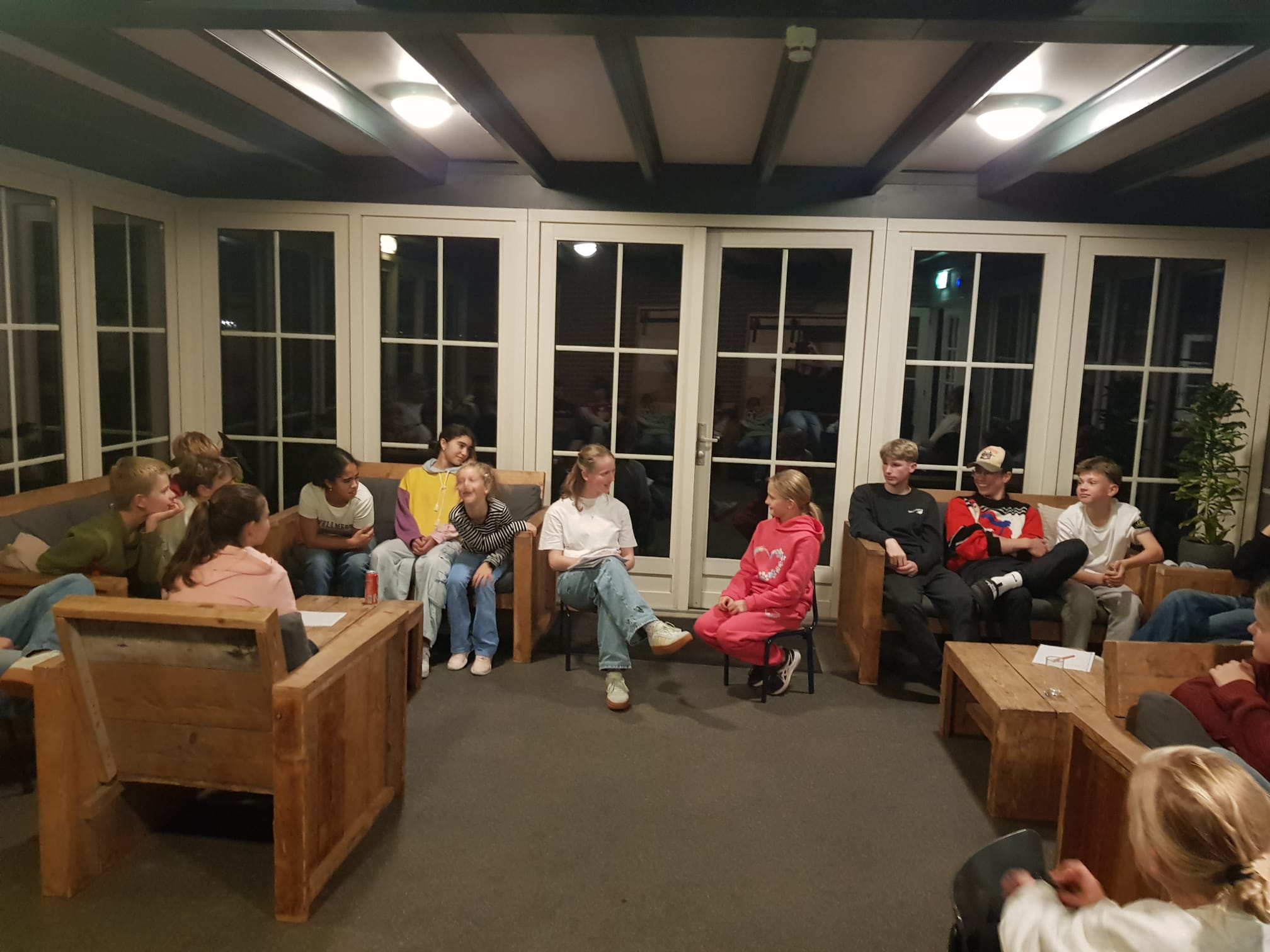 Herfstkamp de avond valt, rust!